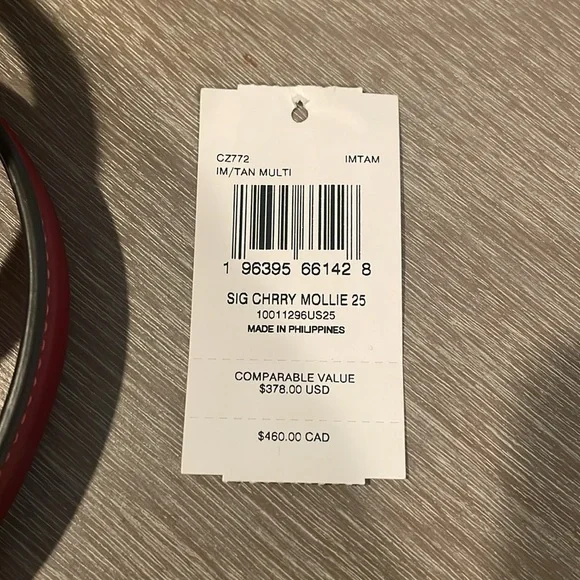 Coach Tan Mollie25 Tote with Cherry Print-CZ772 - Picture 7 of 8